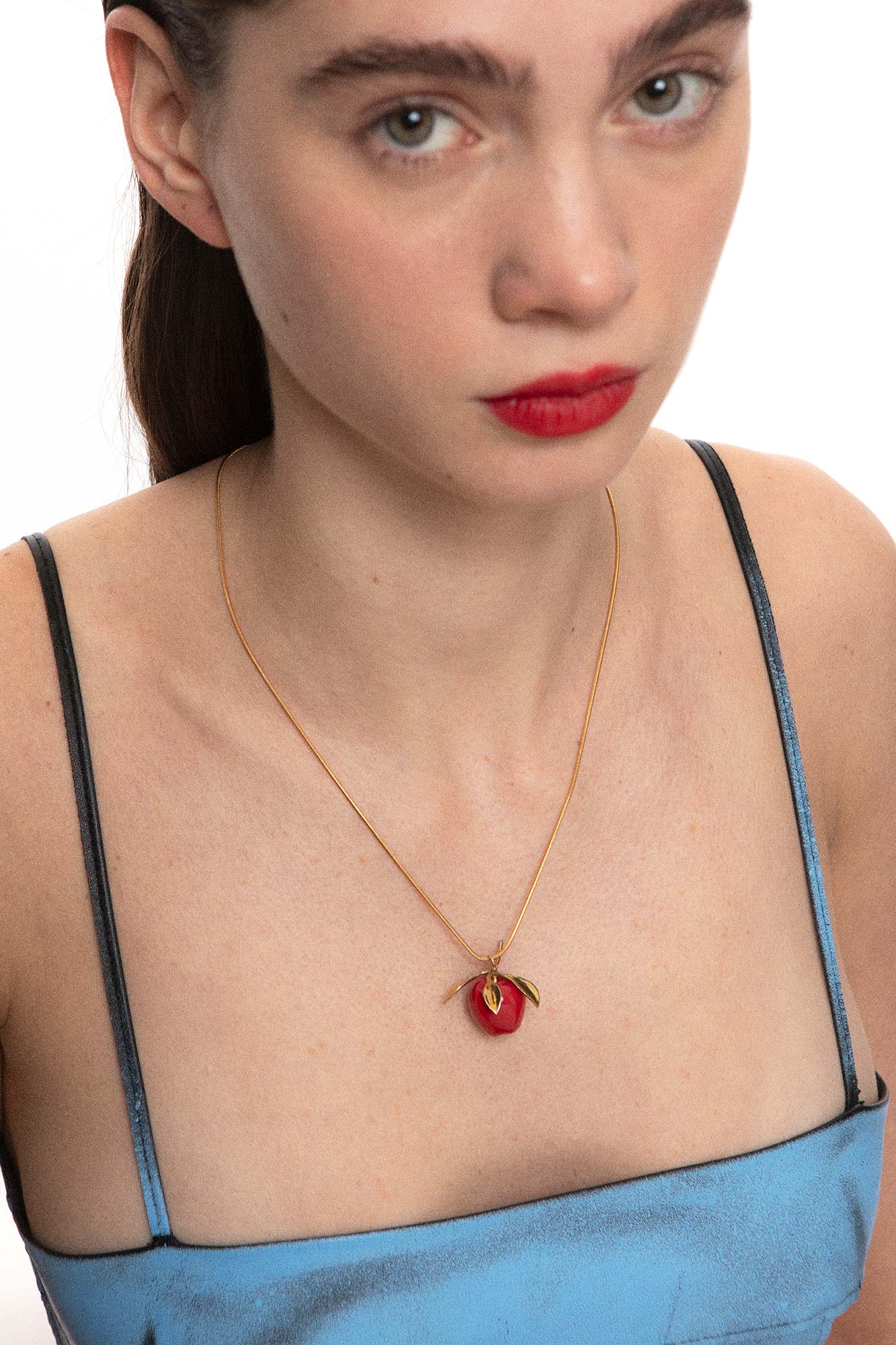 APPLE STEM NECKLACE RED - ANDRESGALLARDO