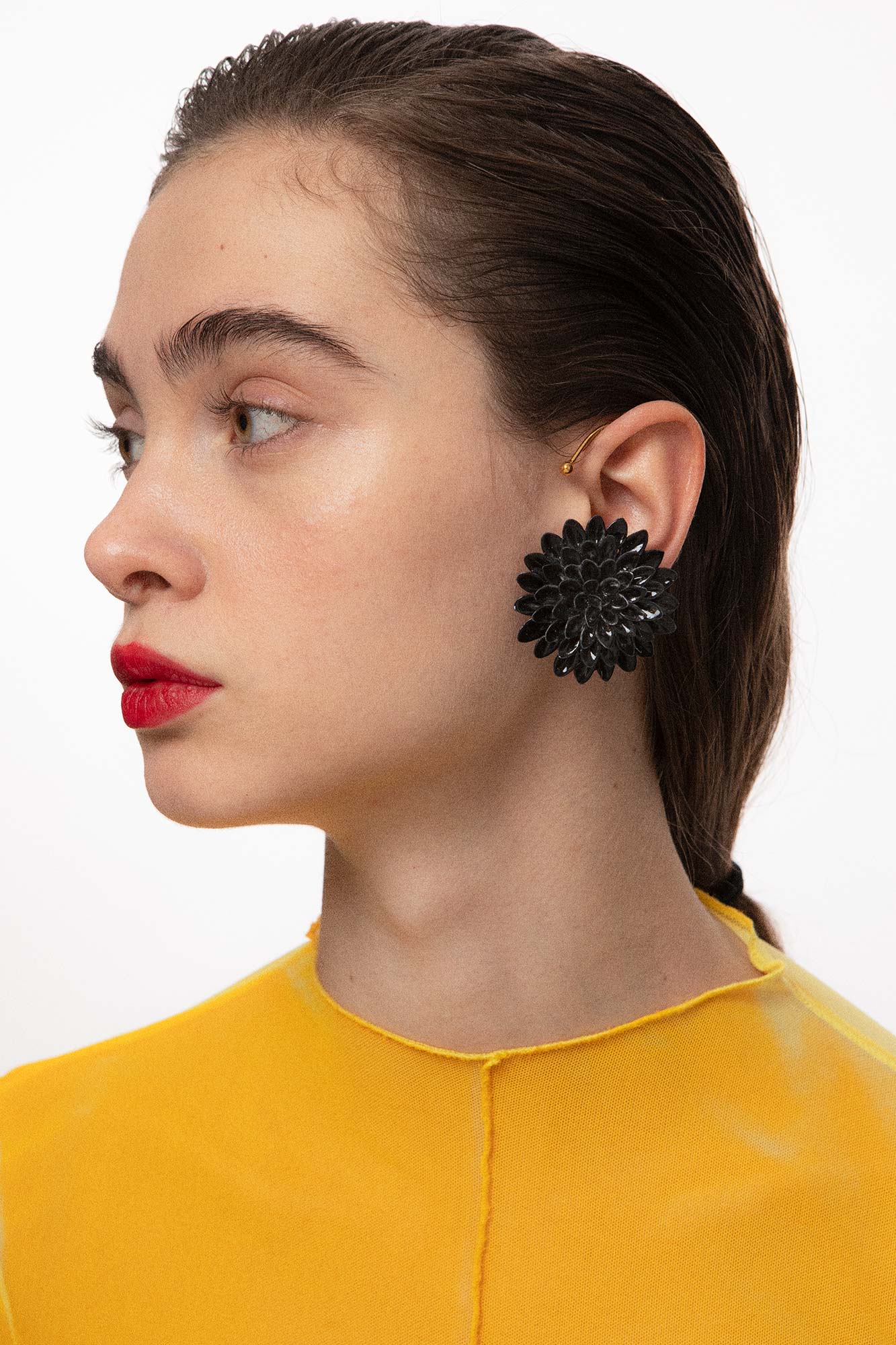 DALIA BIG EARRINGS  BLACK - ANDRESGALLARDO