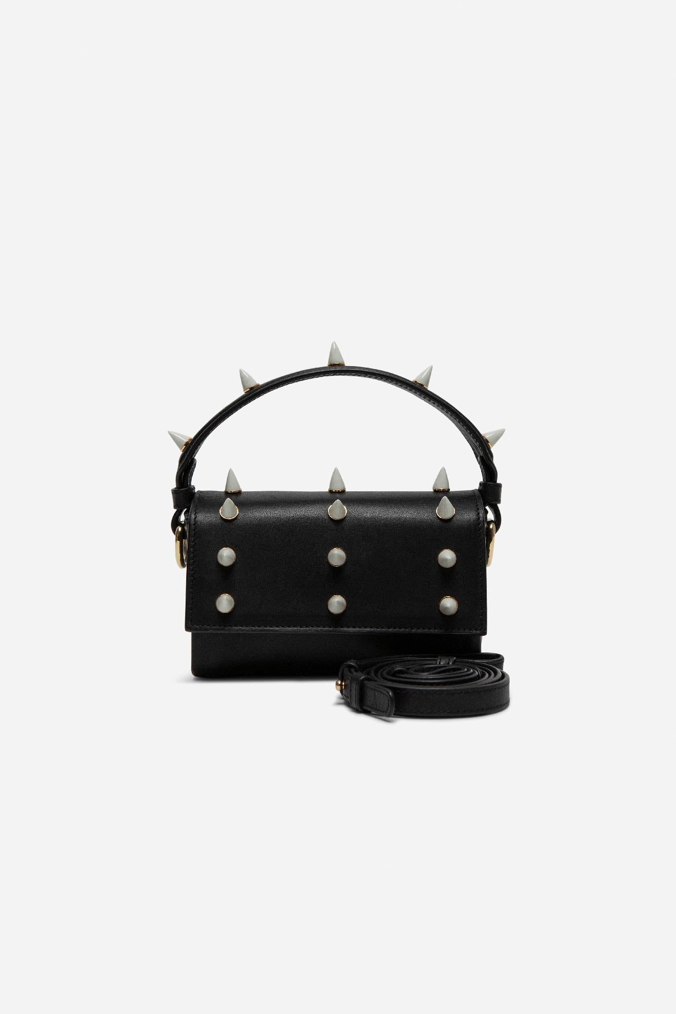 FLAP MINI SPIKE BAG BLACK - ANDRESGALLARDO