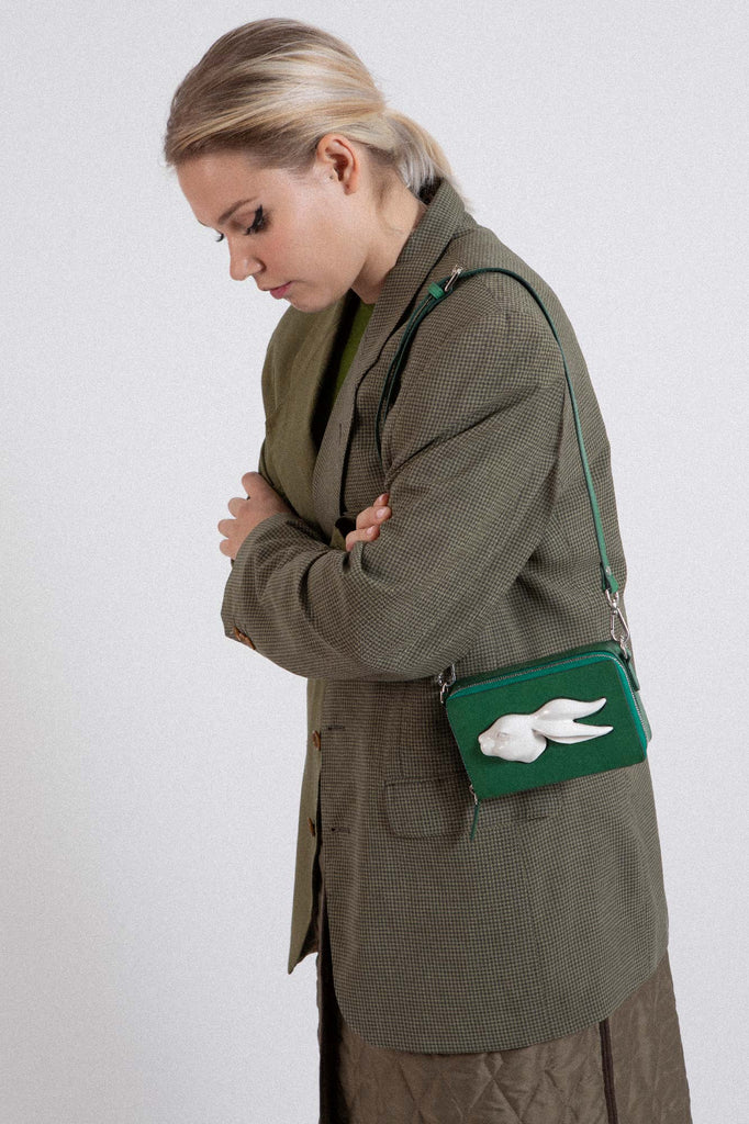 RECTANGULAR RABBIT HEAD MINI BAG FOREST – ANDRESGALLARDO