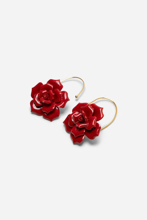 ROSE BIG EARRINGS RED - ANDRESGALLARDO