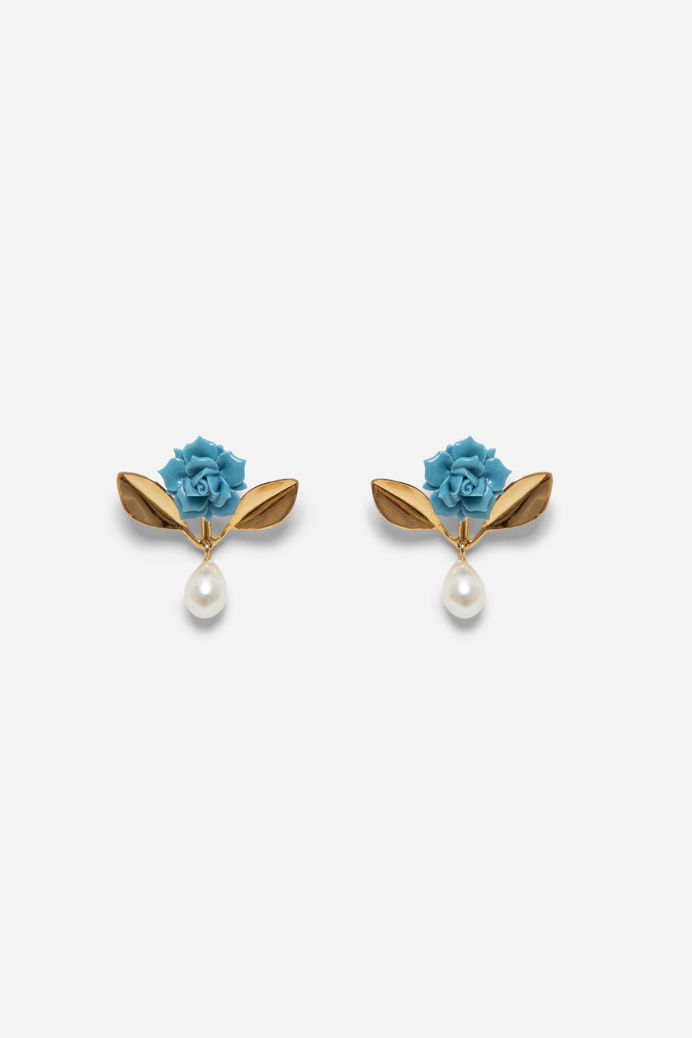 ROSE LEAF PEARL EARRINGS - ANDRESGALLARDO