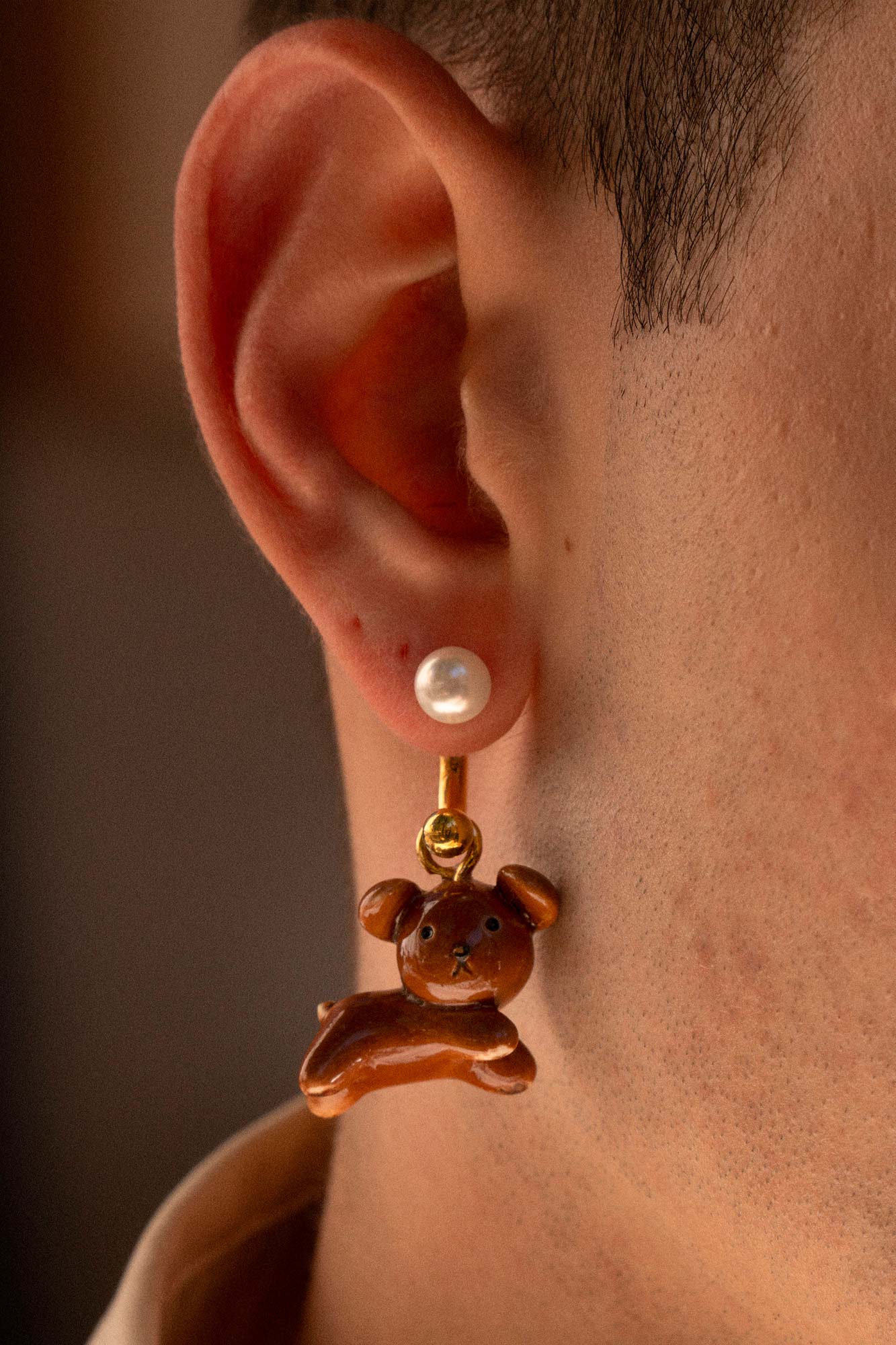 SNUFFY & PEARL SING EARRING - ANDRESGALLARDO