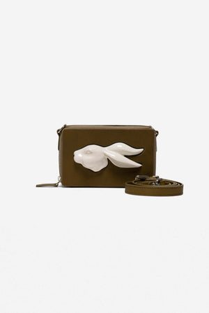 RECTANGULAR RABBIT HEAD MINI BAG OLIVE - ANDRESGALLARDO