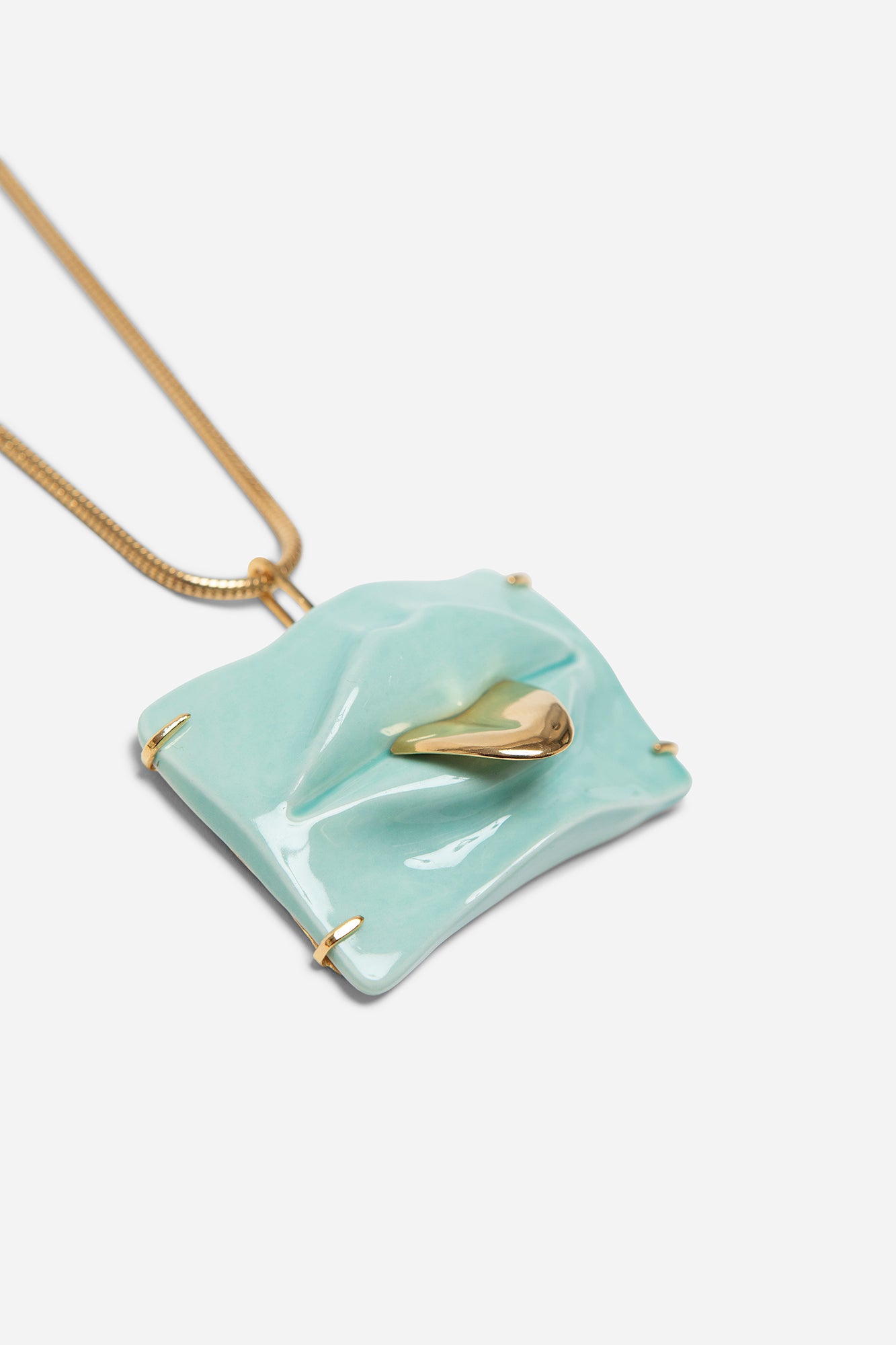 TONGUE BIG NECKLACE AQUA - ANDRESGALLARDO
