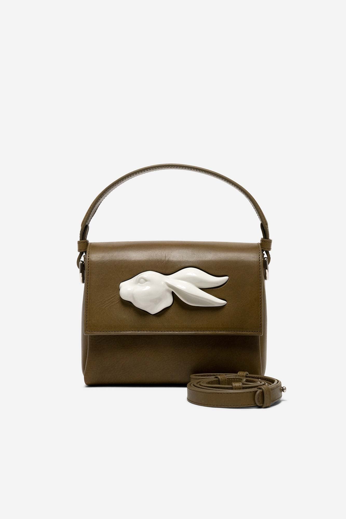 FLAP RABBIT HEAD BAG OLIVE – ANDRESGALLARDO
