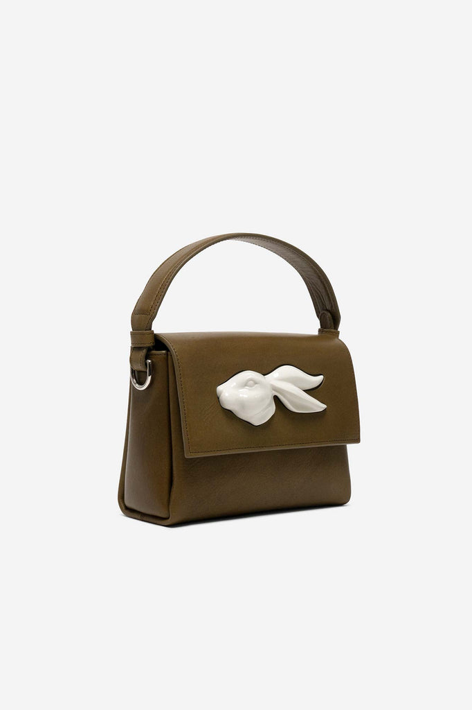 FLAP RABBIT HEAD BAG OLIVE – ANDRESGALLARDO